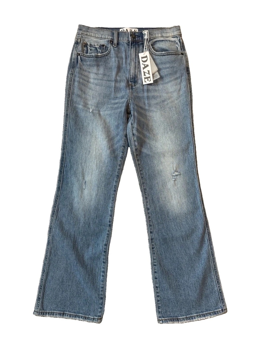 DAZE Women's Mid Wash Straight-Leg Jeans